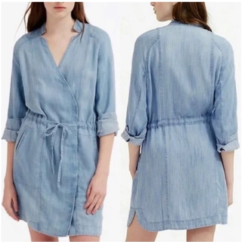 Lou & Grey Chambray Long Sleeve Dress Size XS